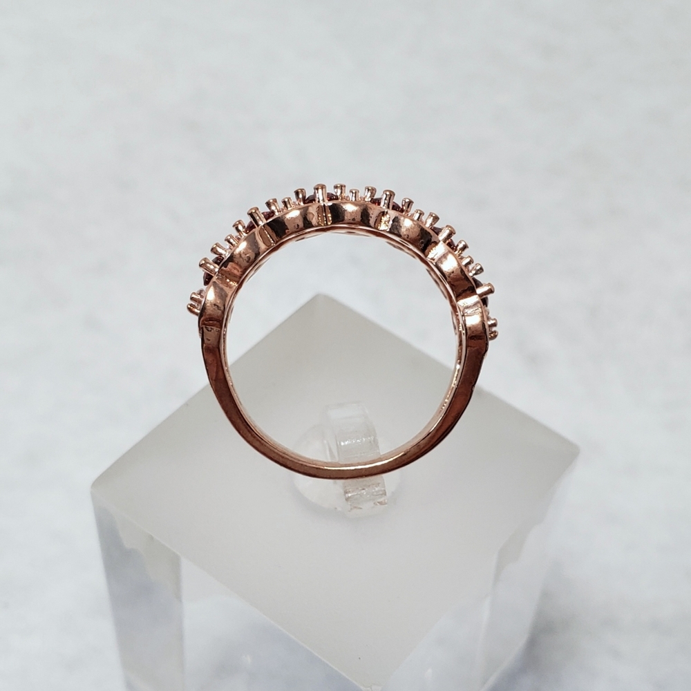 Rose Gold Red Stack Ring - Picture 4 of 8